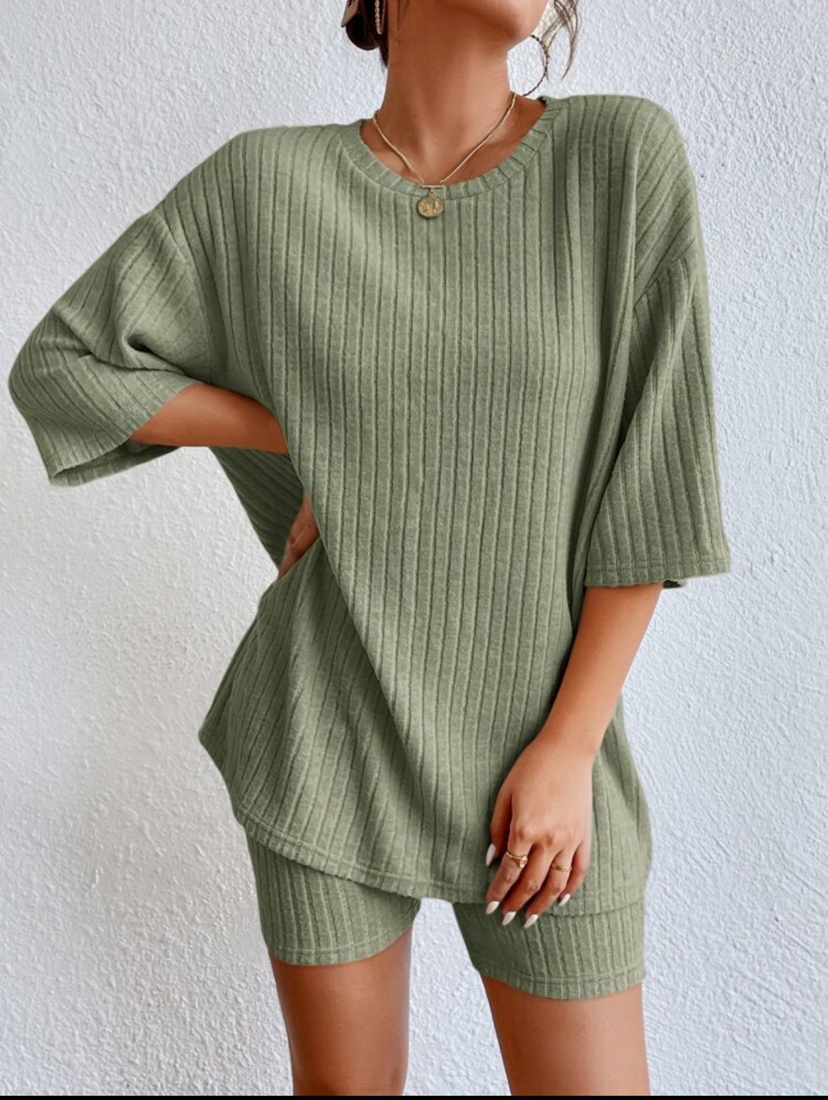 Fashion Casual Solid Color Shorts Suit