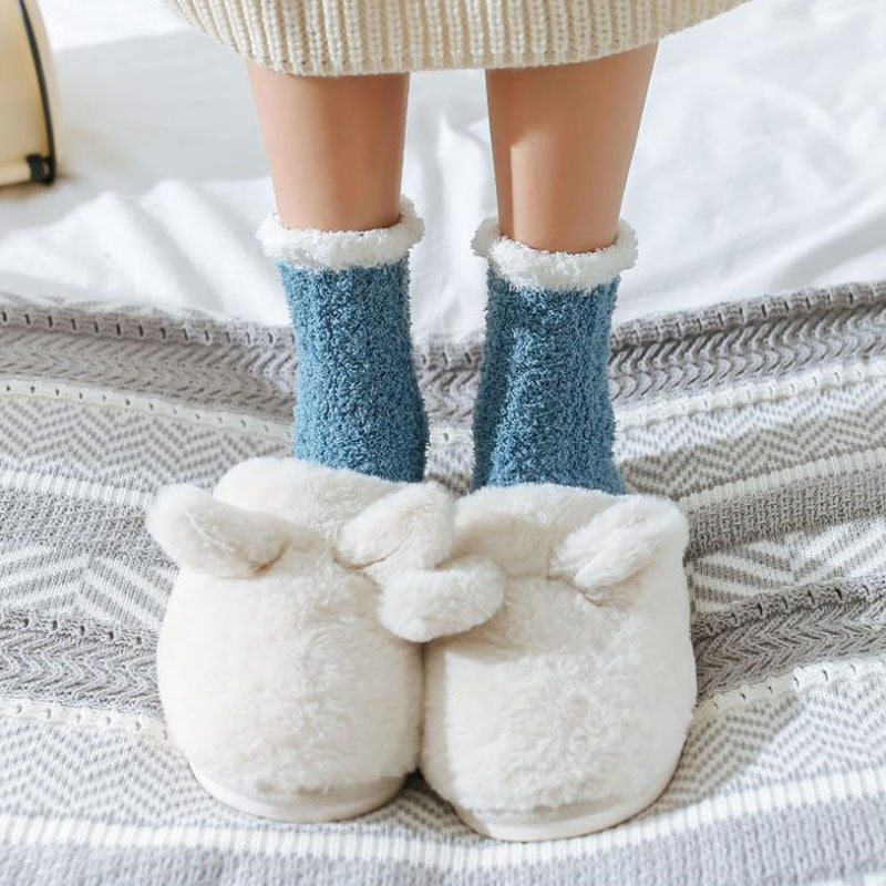 Coral fleece plus fleece floor socks