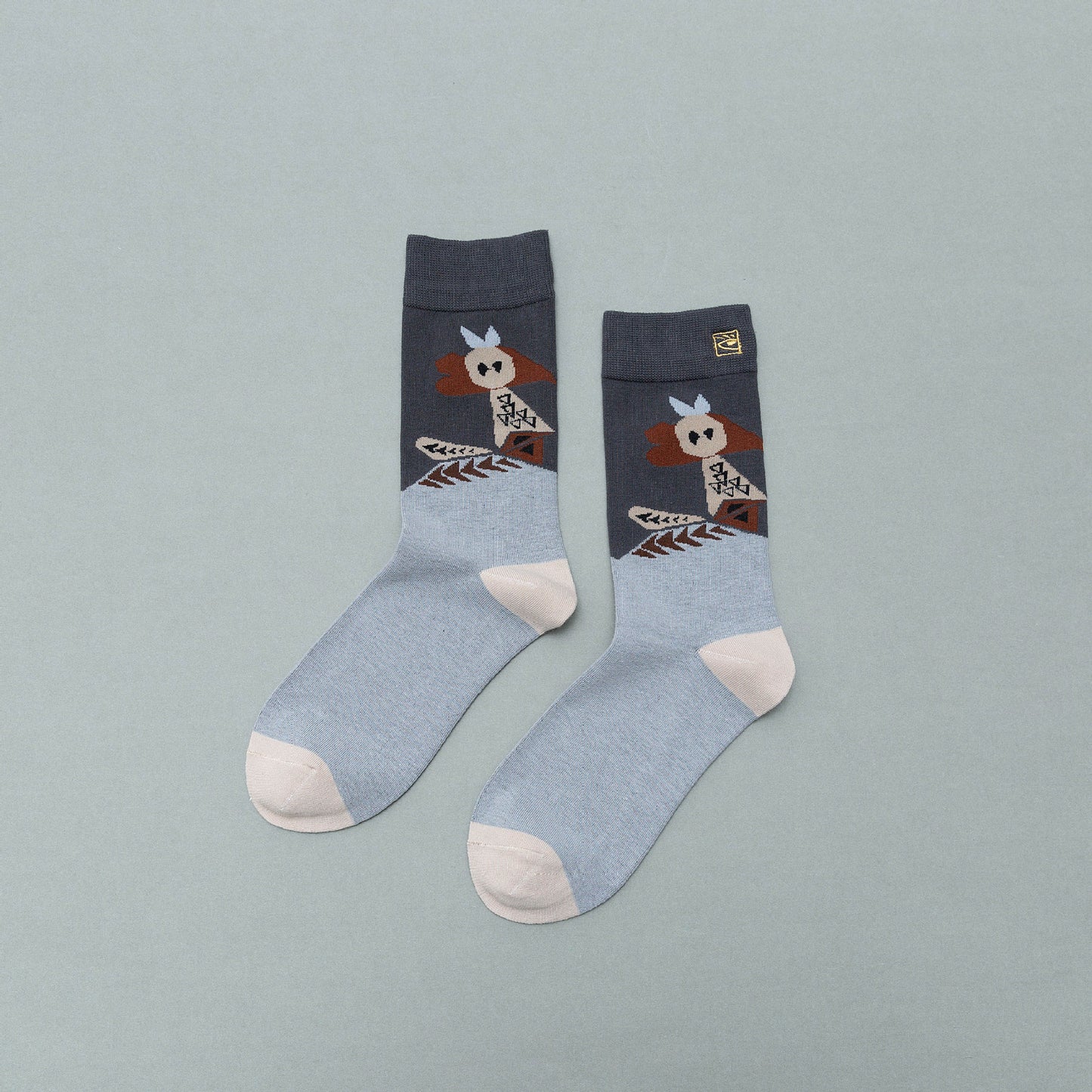 Personality contrast color graffiti character in tube socks Street style fashion cotton socks