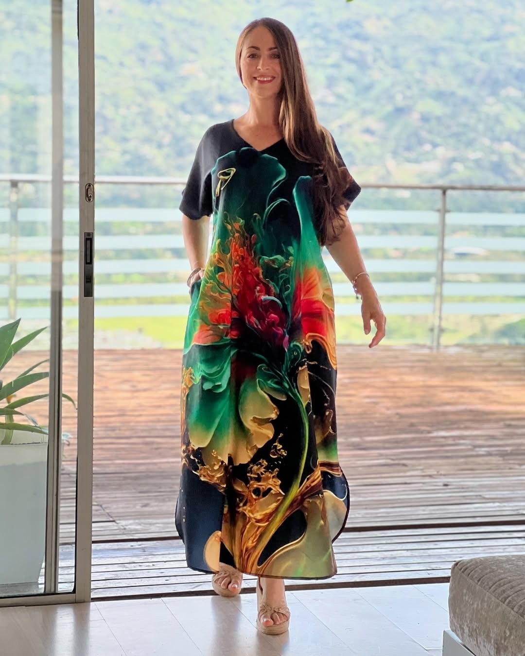 European And American Printing Dress Loose