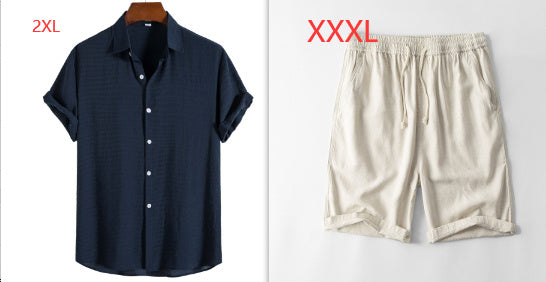 Simple Dark Checkered Short Sleeved Shirt For Men