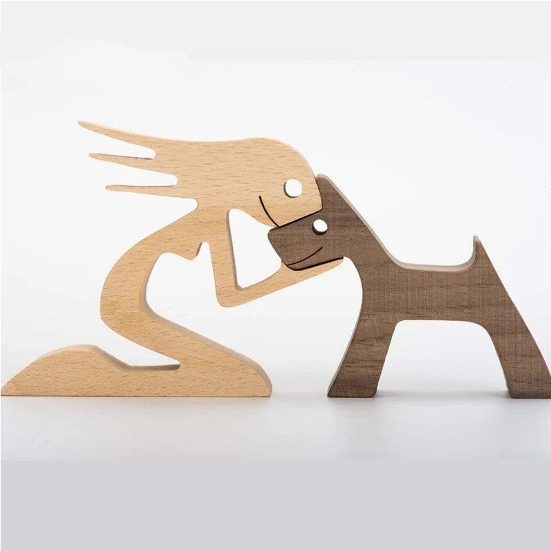 DIY Figurine Wood Sculpture Home Decoration