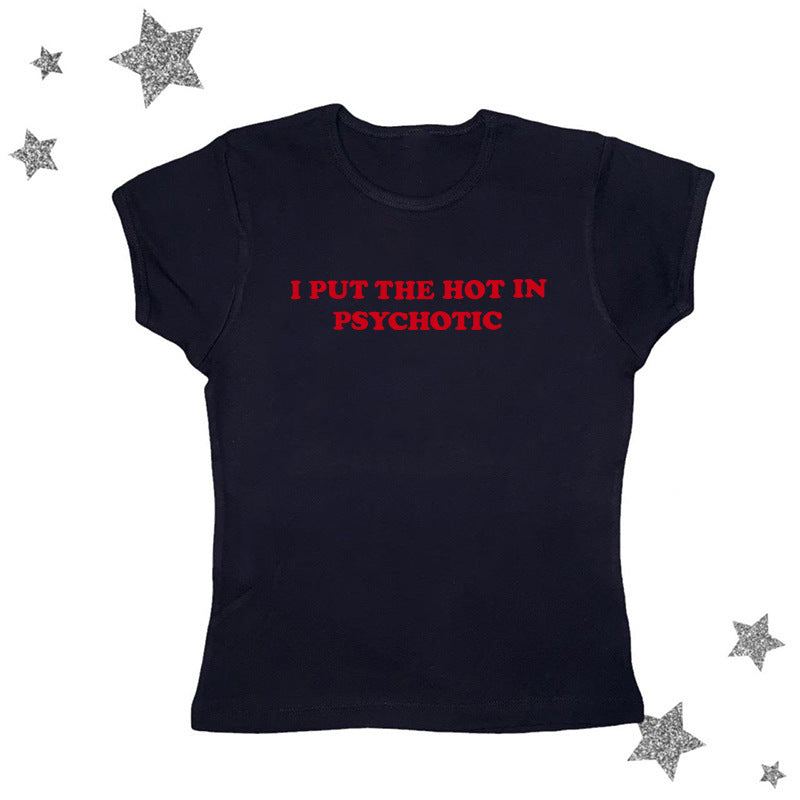 Cute Short Top Women's Summer Casual Slim Fit Street T-shirt