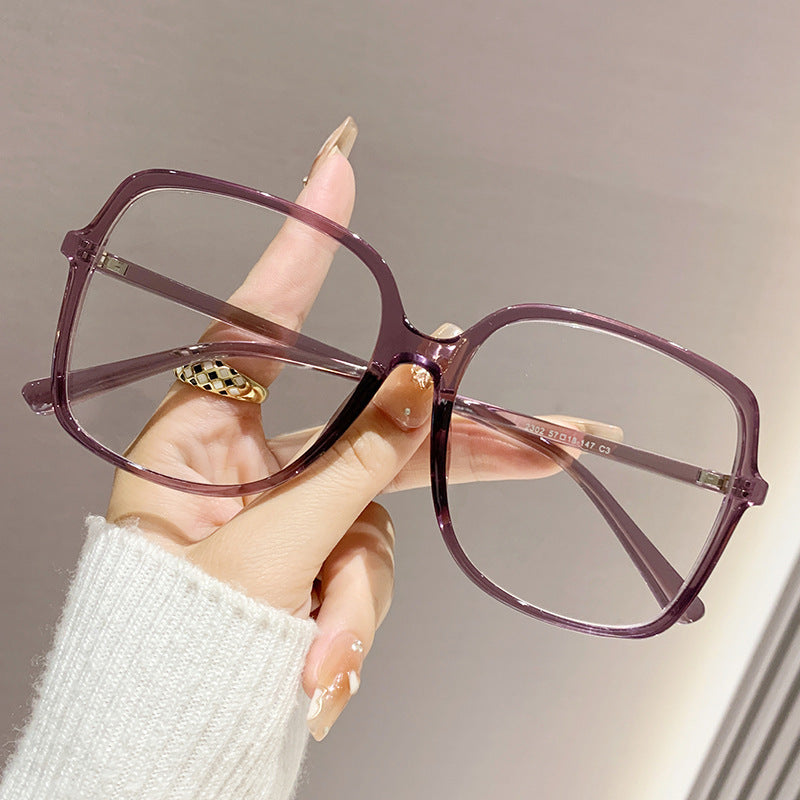Plain Face Plain Glasses With No Diopters Vintage With Large Rims