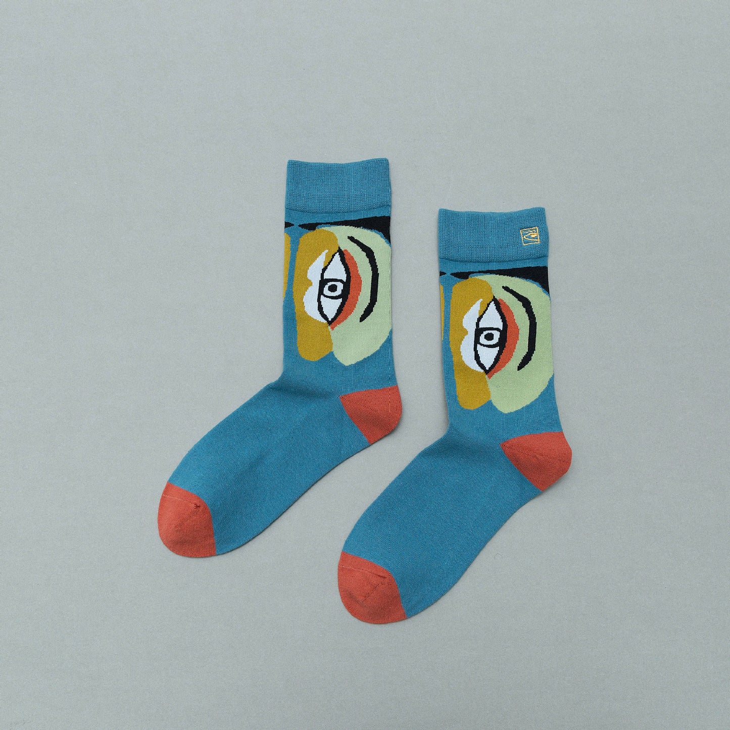 Personality contrast color graffiti character in tube socks Street style fashion cotton socks