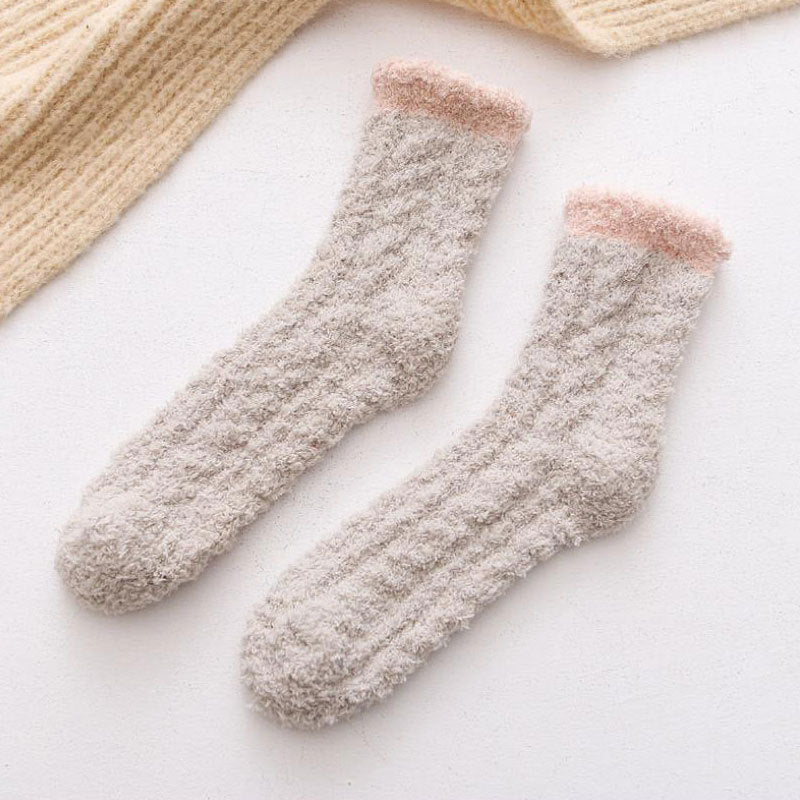 Coral fleece plus fleece floor socks