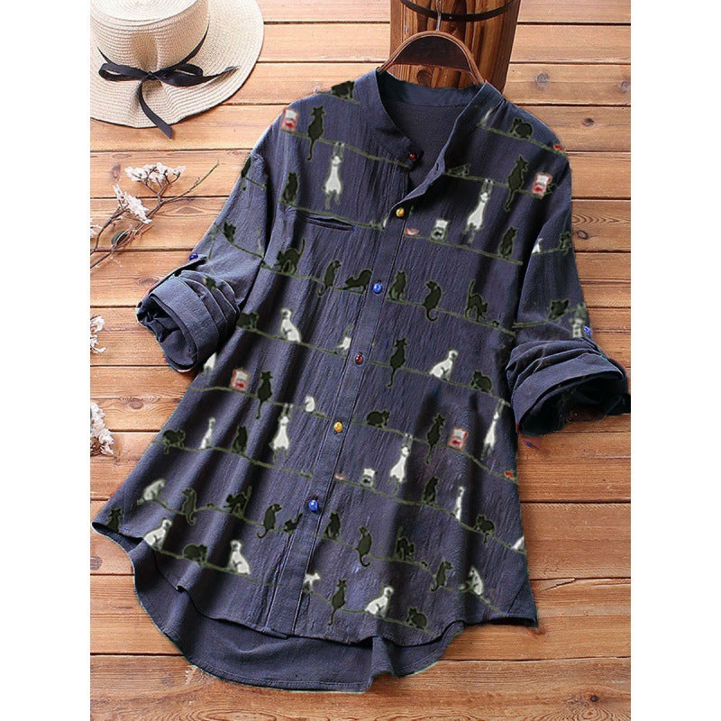 Spring New Cartoon Printed T-shirt Long