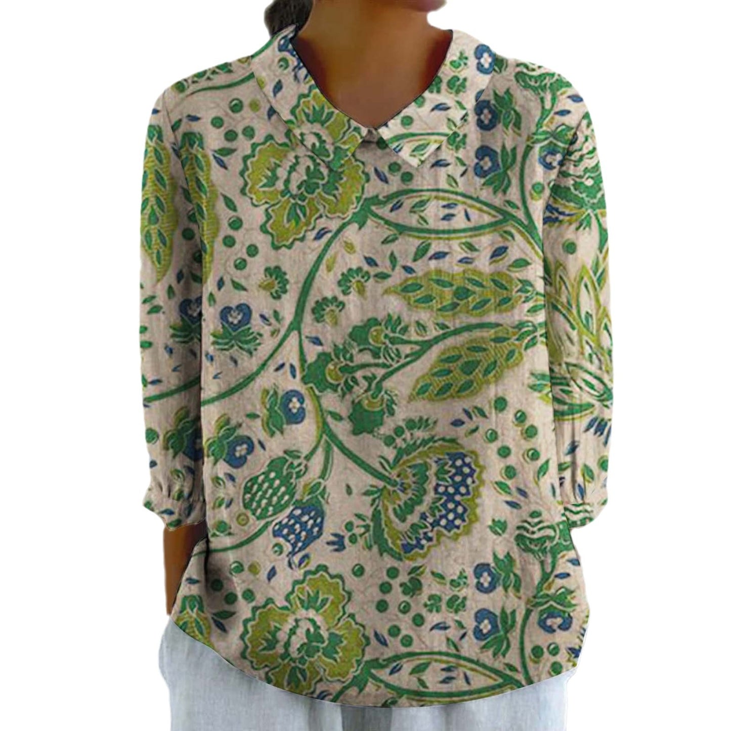 Creative Retro Chinese Style Floral Print Shirt