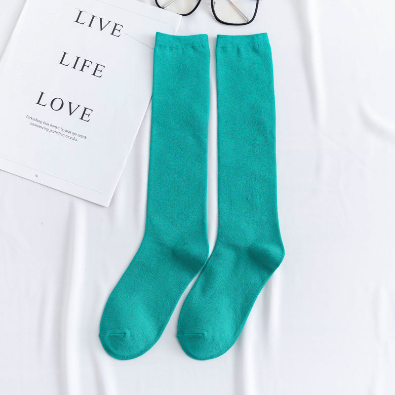 Women's color mid-tube knee socks
