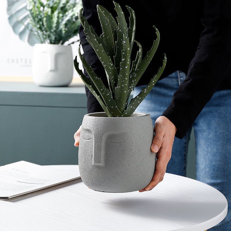 Cement flower pot