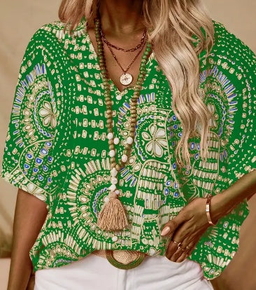 Vacation Style Batwing Sleeve Top