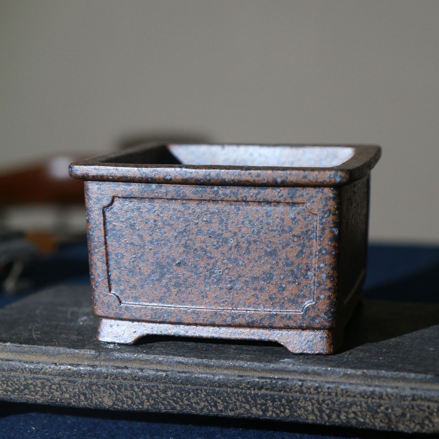 Purple Sand Flower Pot Firewood Square Handmade Bonsai