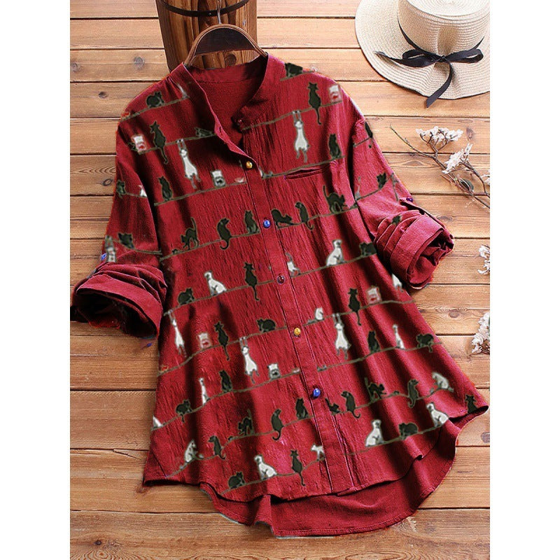 Spring New Cartoon Printed T-shirt Long