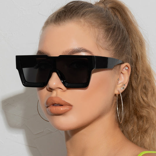 European And American Fashion One Piece Large Frame Square Sunglasses