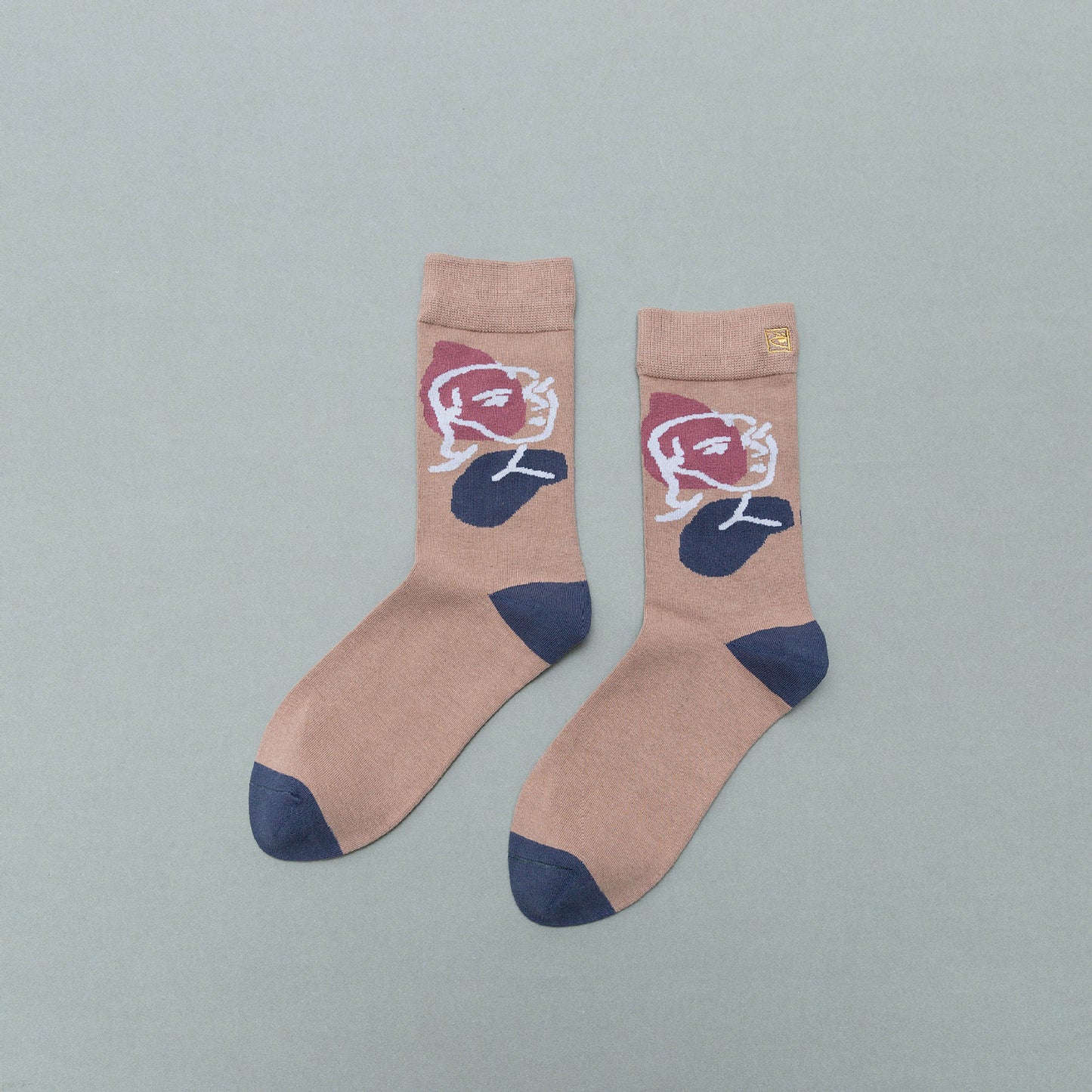 Personality contrast color graffiti character in tube socks Street style fashion cotton socks