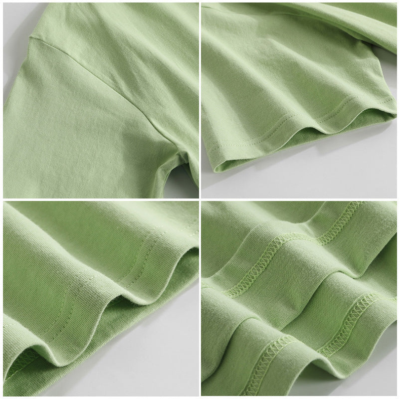 Round neck drop shoulder t-shirt