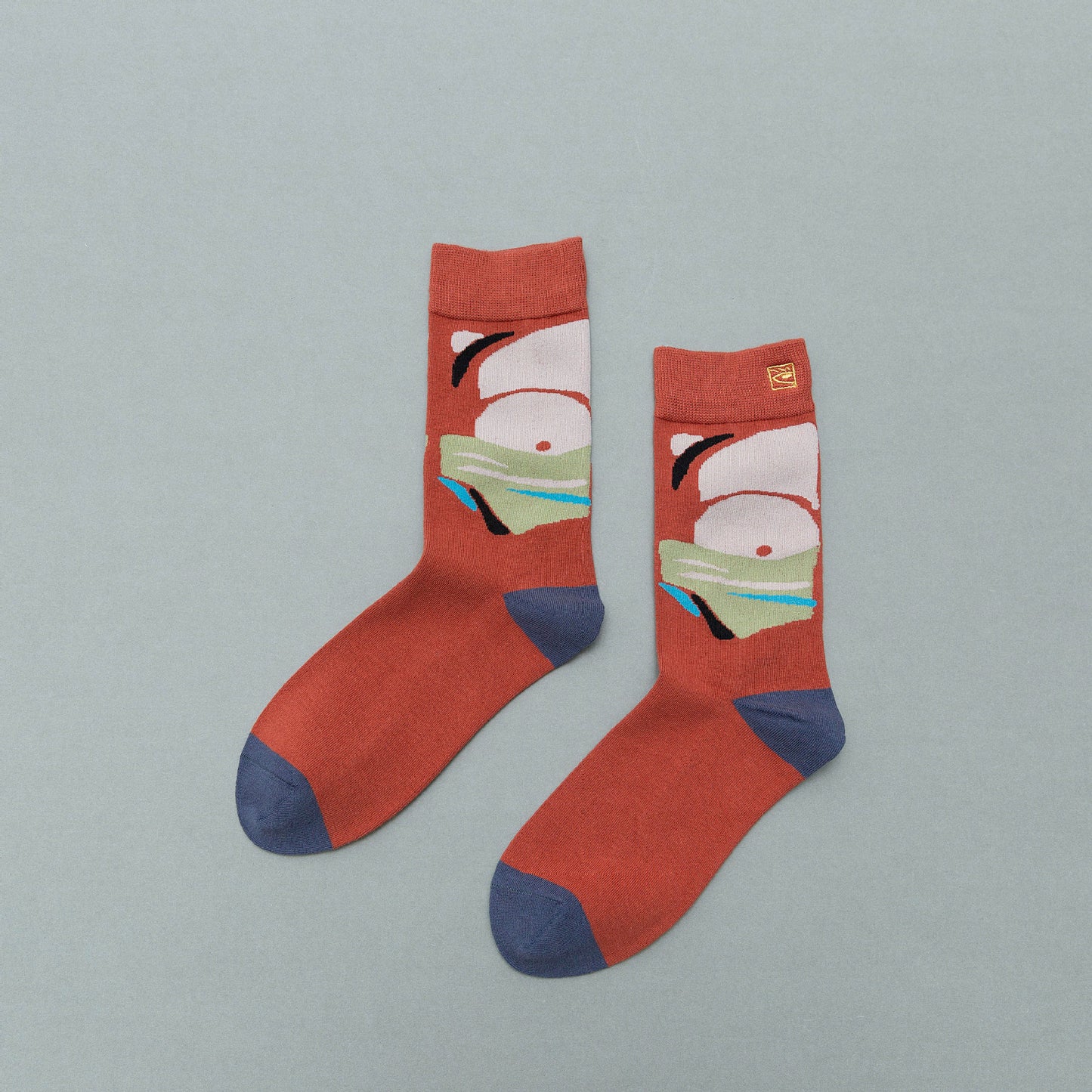 Personality contrast color graffiti character in tube socks Street style fashion cotton socks