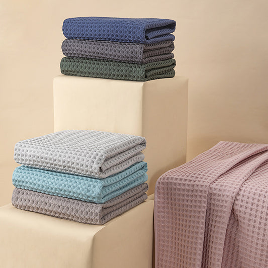 Soft Absorbent Honeycomb Bath Towel Pure Cotton 70X140cm