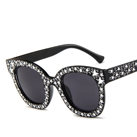 Ladies star embellished cat eye marine sunglasses
