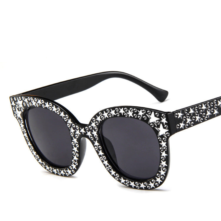Ladies star embellished cat eye marine sunglasses