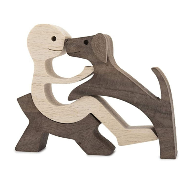 DIY Figurine Wood Sculpture Home Decoration