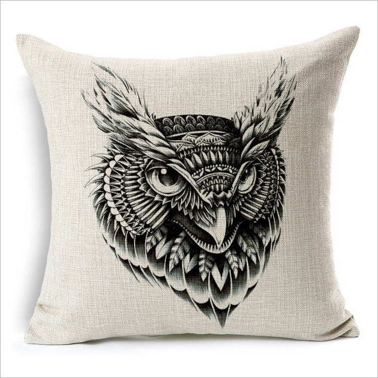 Simple Elephant Cotton Linen Pillowcase Cushion