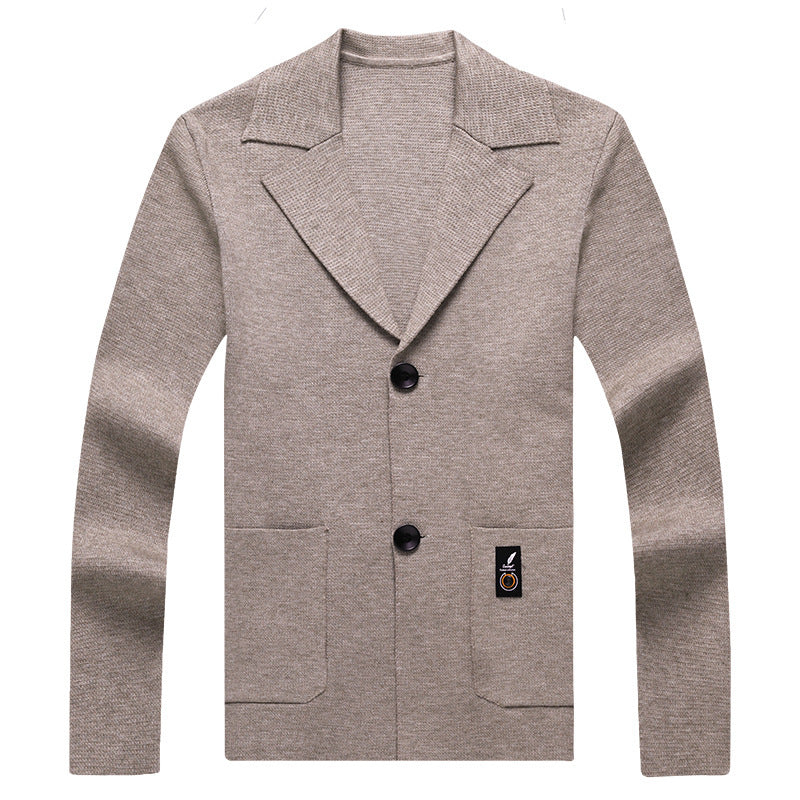 Men's Knit Cardigan Suit Young And Middle-aged