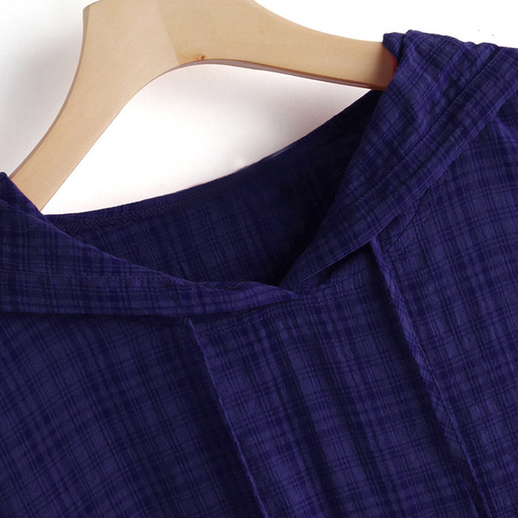 Hedging Black Women Mid-length Linen Cotton Shirt Women