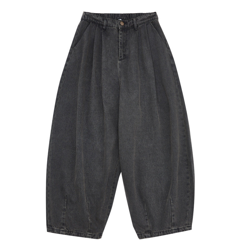 Retro Washed Wide Leg Jeans For Men