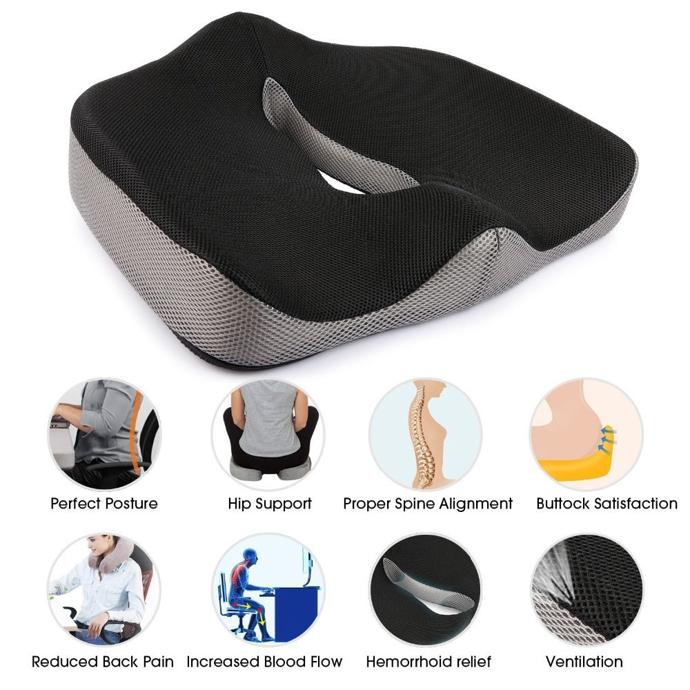 Coccyx Orthopedic Comfortable Memory Foam Chair Car Seat Cushion for Lower Back Tailbone Medical Hemorrhoids Cushion Almofadas 