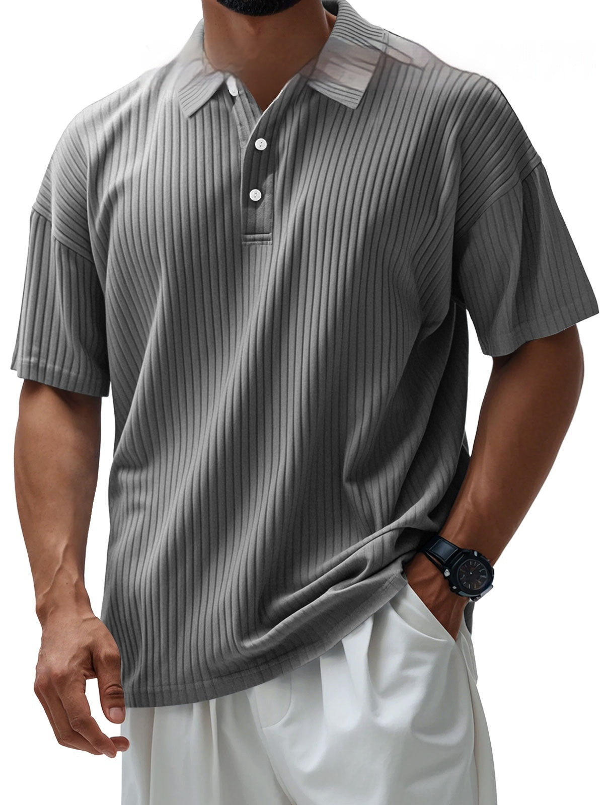 Printed Men's Loose Trendy Short Sleeve Lapel Shirt