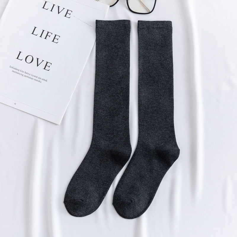 Women's color mid-tube knee socks
