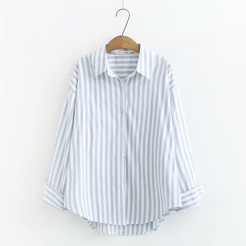 Ladies Loose Striped Long Sleeved Bottoming Shirt