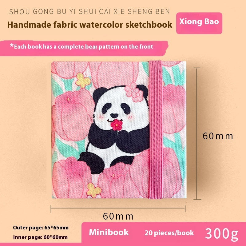 Feiluniao Watercolor Notebook Fabric Handmade Mini Portable Portable Character Sketch Hand Painted Graffiti Drawing Book