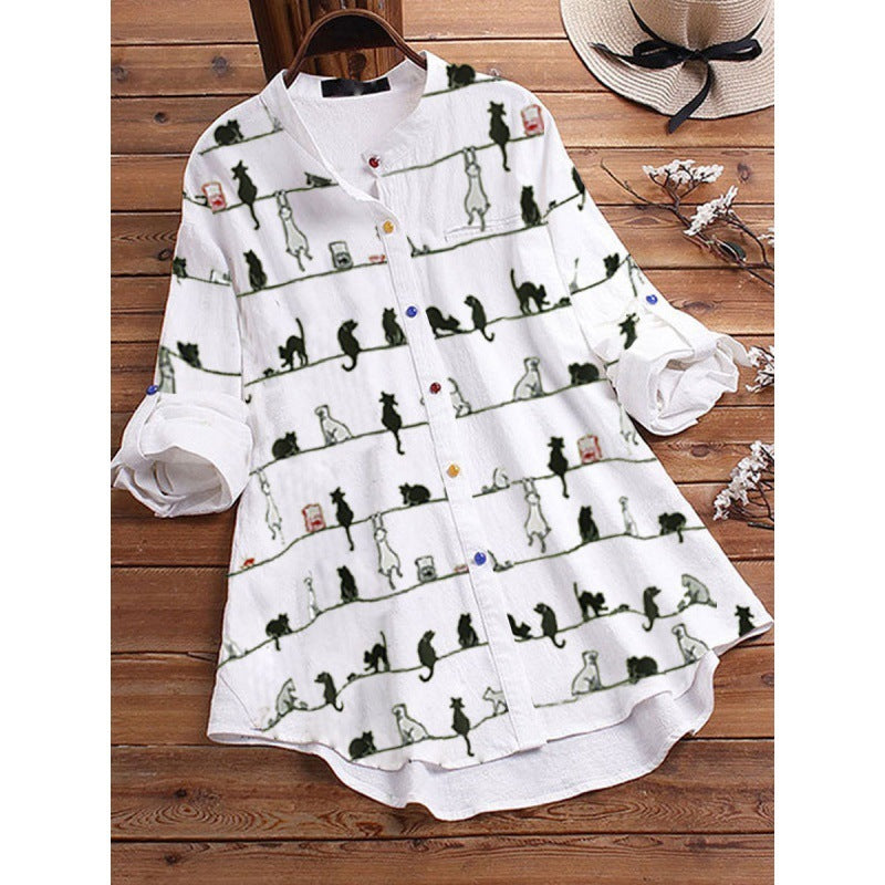 Spring New Cartoon Printed T-shirt Long
