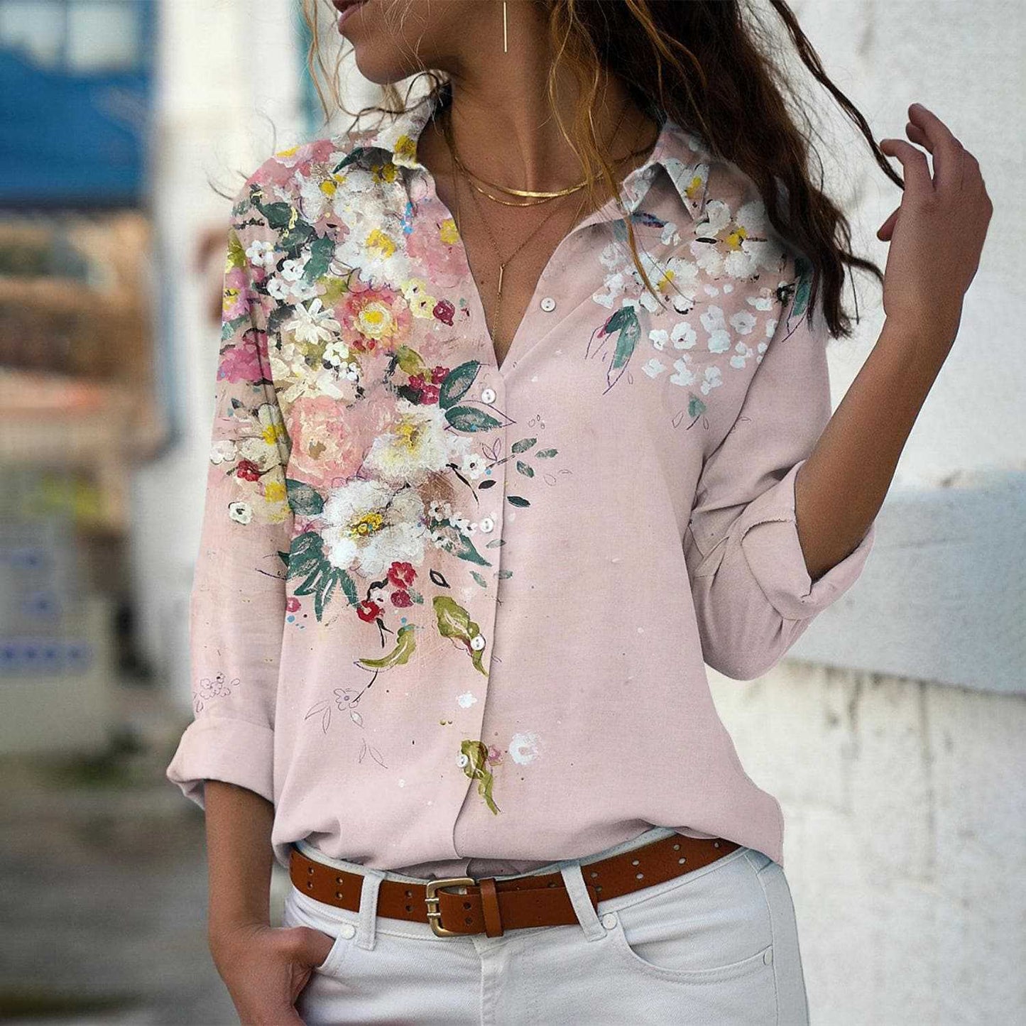 Women's 3D Sequin Gradient Printing Loose Casual Top