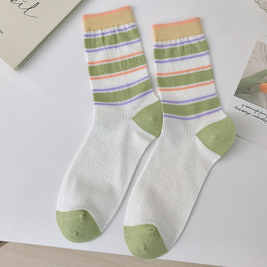 Flower Socks Women's Mid Tube Cute Mesh Stockings