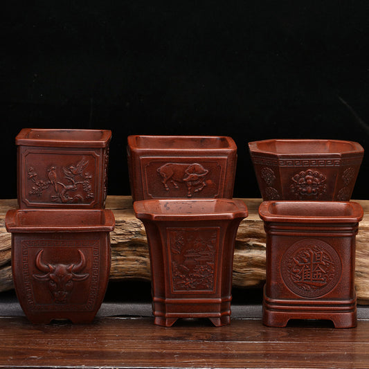 Purple Sand Flowerpot Classical Square Stick Bottle Desktop