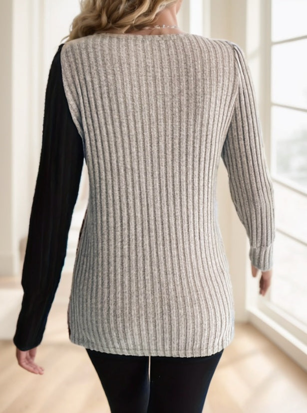 Women'S Casual Square Neck Long Sleeve Top