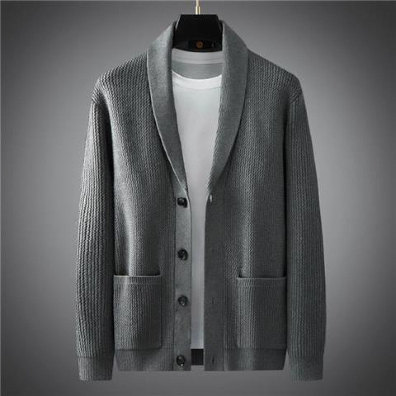 Spring And Autumn New Casual Knitted Coat Men's Comfortable Fashion Slim Fit