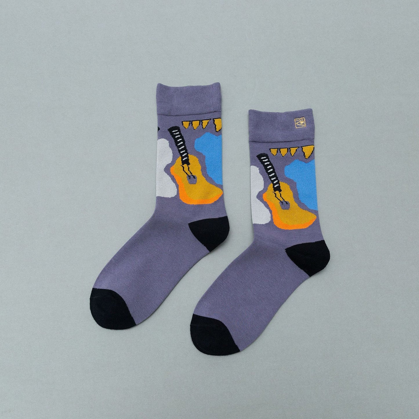 Personality contrast color graffiti character in tube socks Street style fashion cotton socks