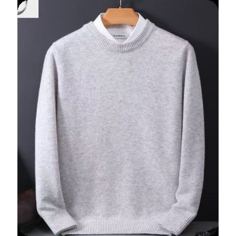 Round Neck Sweater Men's Loose Oversized Knit Bottoming Shirt