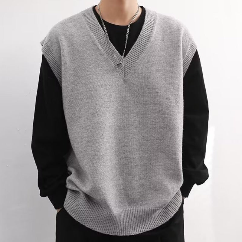 Men's V-neck Fashionable Jacket Sweater Vest Wool