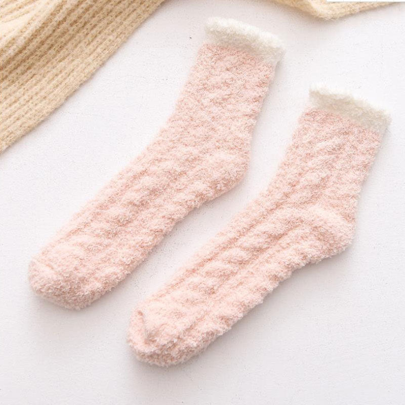 Coral fleece plus fleece floor socks