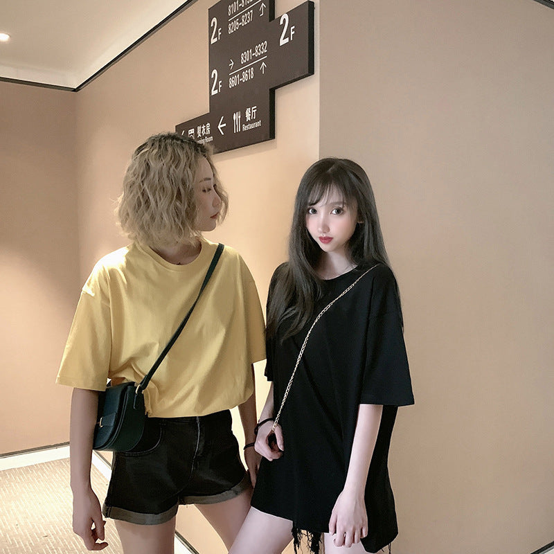 Round neck drop shoulder t-shirt