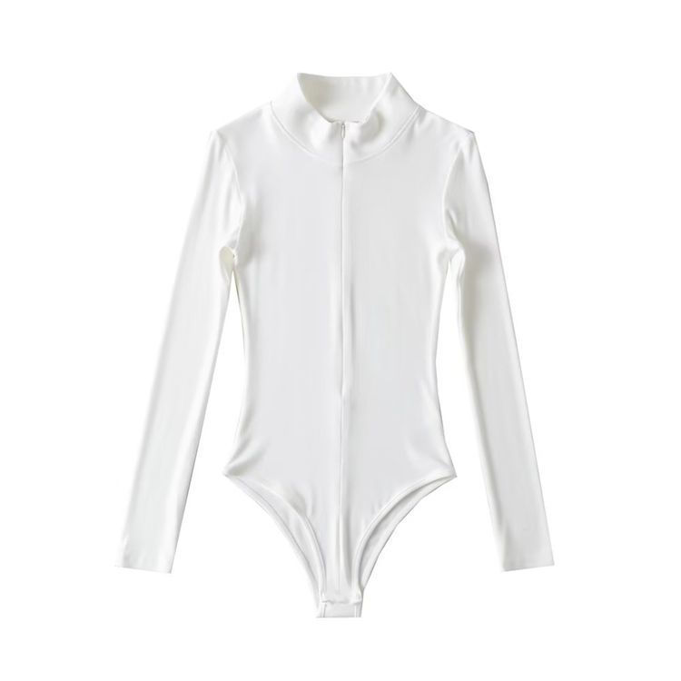 Women's Long-sleeved Zipper Cardigan Jumpsuit