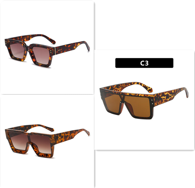 European And American Fashion One Piece Large Frame Square Sunglasses