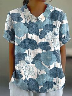 Retro Floral Cute Style Short Sleeve T-shirt