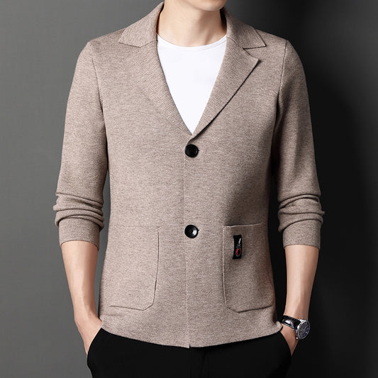Men's Knit Cardigan Suit Young And Middle-aged