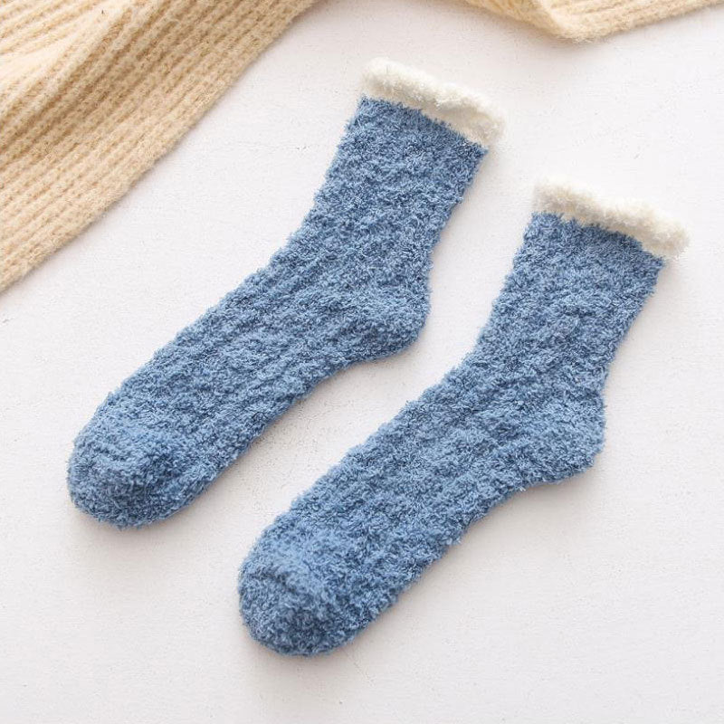 Coral fleece plus fleece floor socks